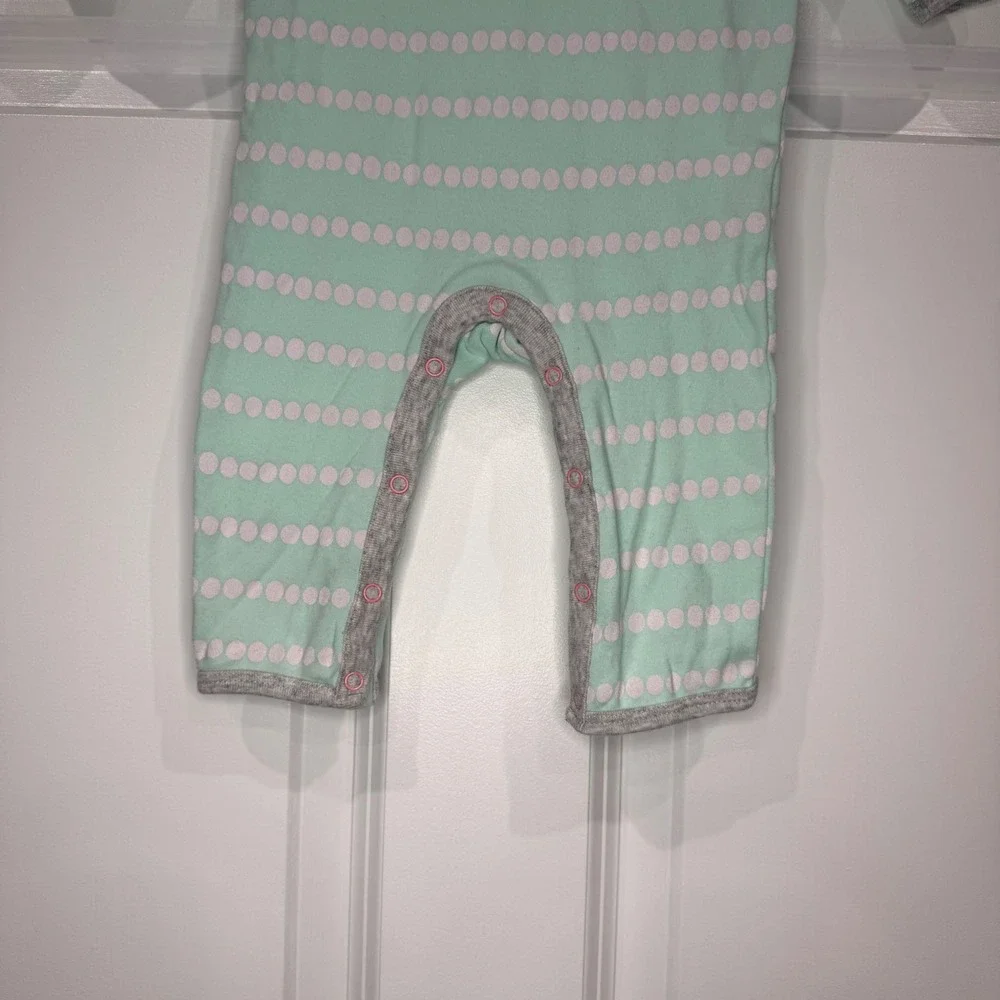 Cloud Island Baby Girl Mint Green Dot Long‎ Sleeve Sleepsuit Romper Size 3-6M